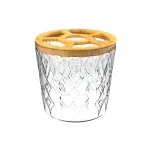 جا قاشقی گرد کریستال درب چوبی