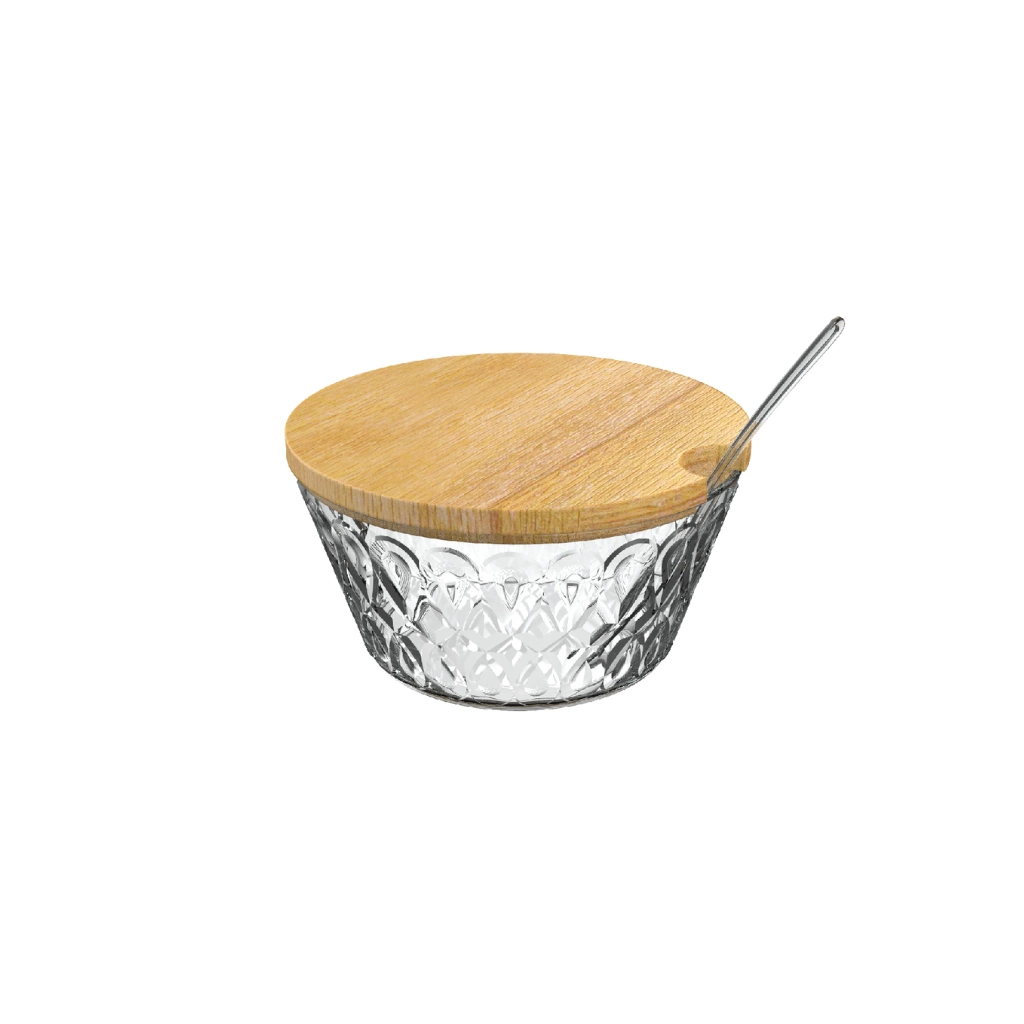 عسل خوری(2عددی)کریستال درب چوبی